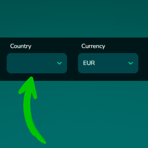 Select your country of residence and currency in Trip2Vip